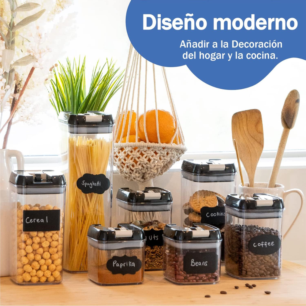 Organizador Frascos Herméticos Para Cocina X7 Recipientes