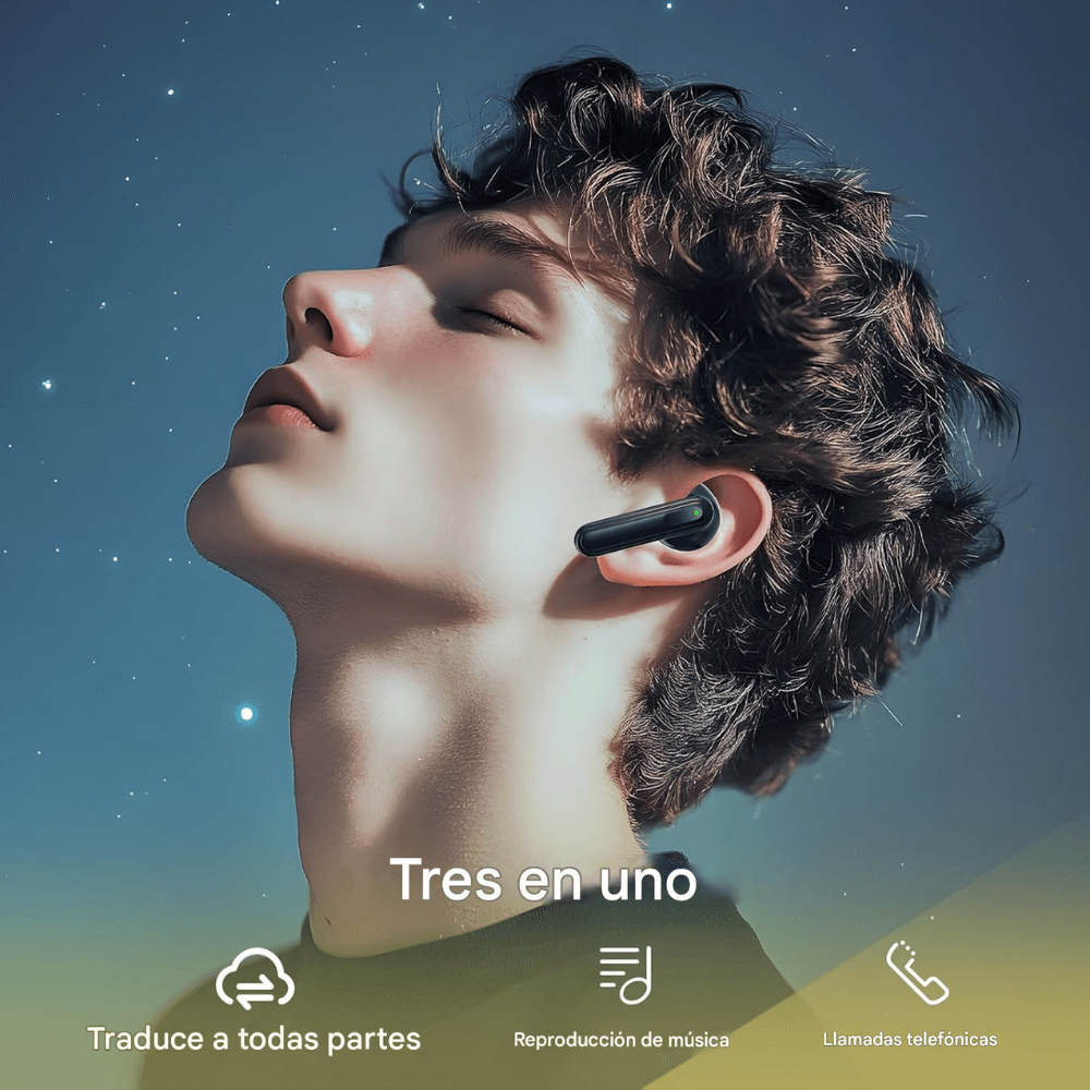 Audífonos Traductores Idiomas Inteligentes Bluetooth Portátil