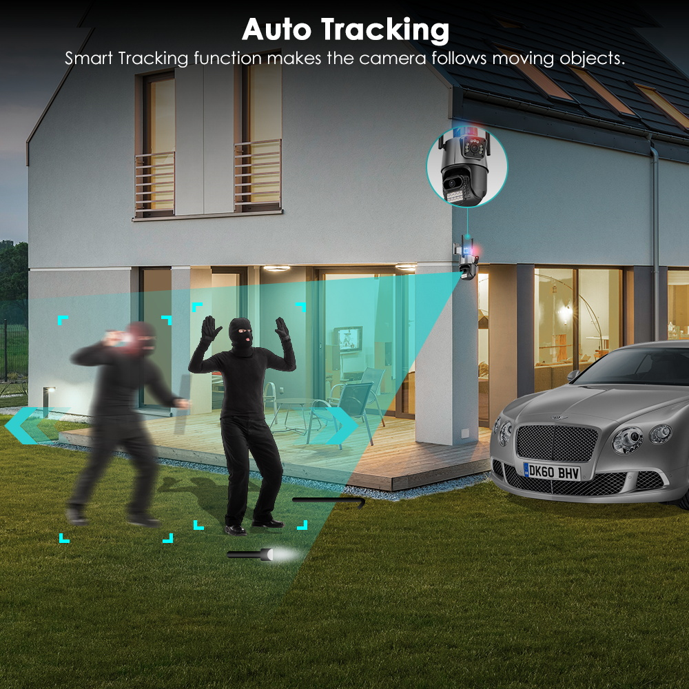 Camara De Seguridad Ptz Doble Sensor Seguimiento Automatico