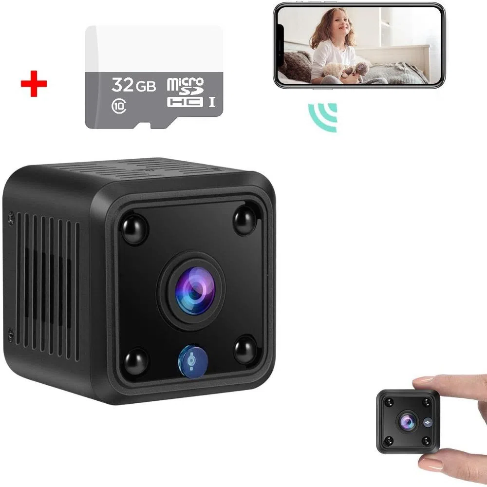 Mini Cámara Espía Hd Wifi Ip Monitoreo 24/7 Nocturna + Sd32g