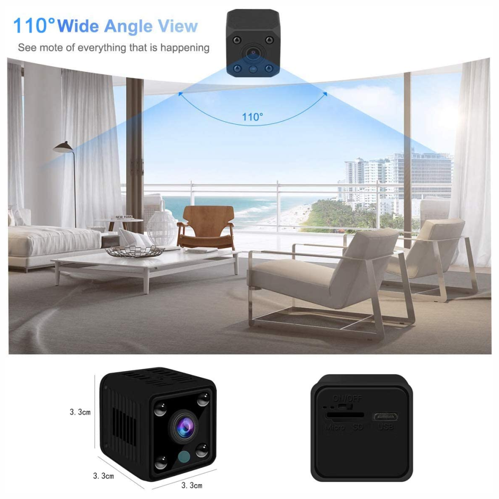 Mini Cámara Espía Hd Wifi Ip Monitoreo 24/7 Nocturna + Sd32g