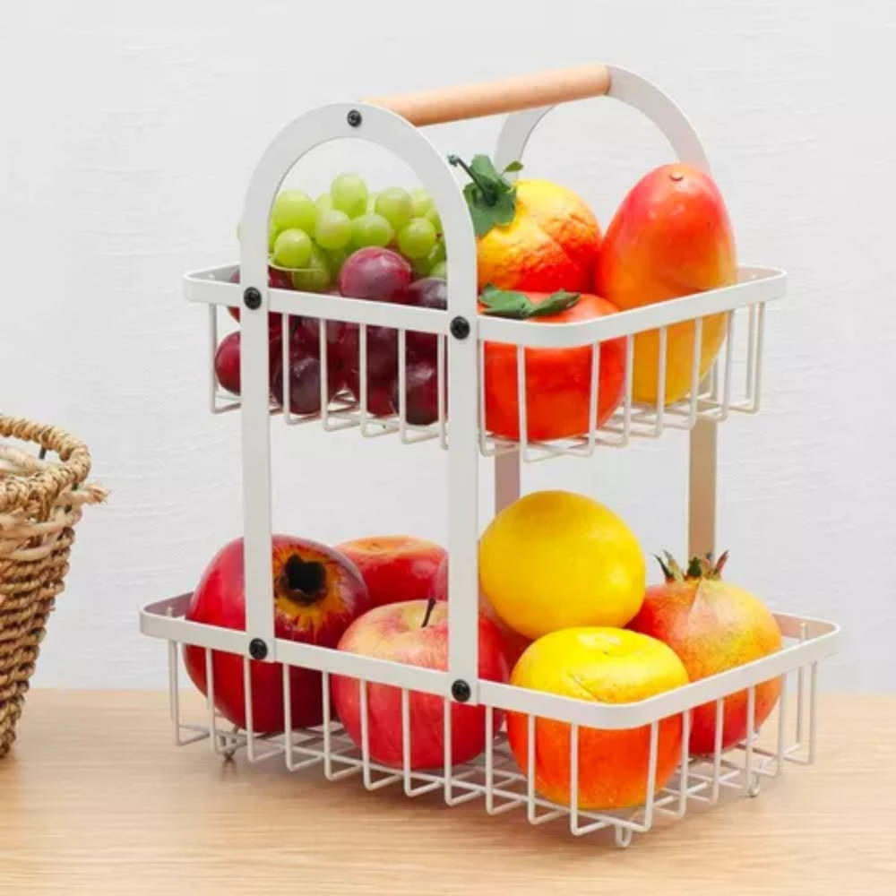Canasta Contenedor Para Frutas Y Verduras Metálico Moderno