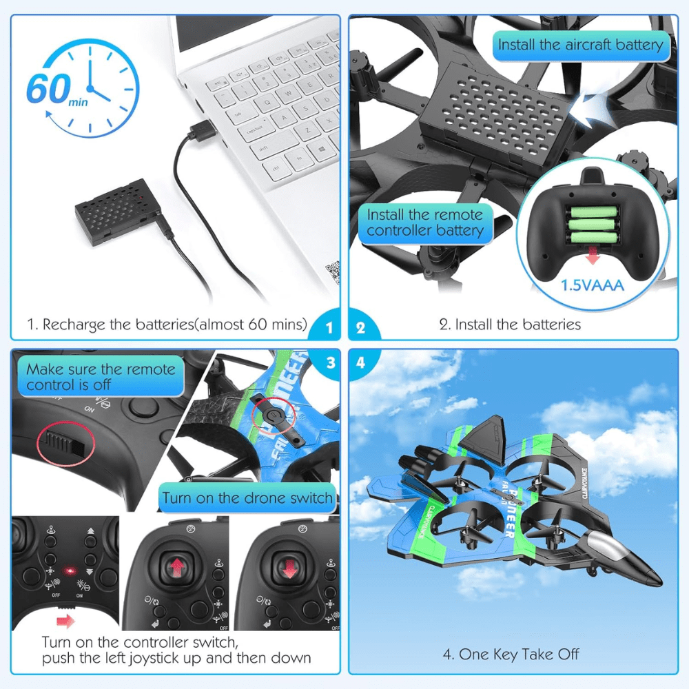 Drone Avión De Control Remoto Sensor De Mano Cámara Wifi
