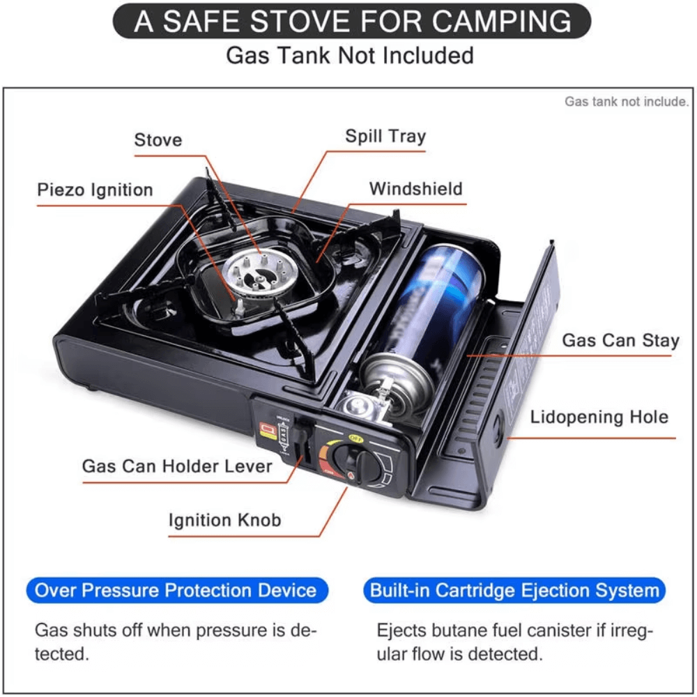 Estufa De Gas Butano Portatil Para Camping Viajes 1 Puesto
