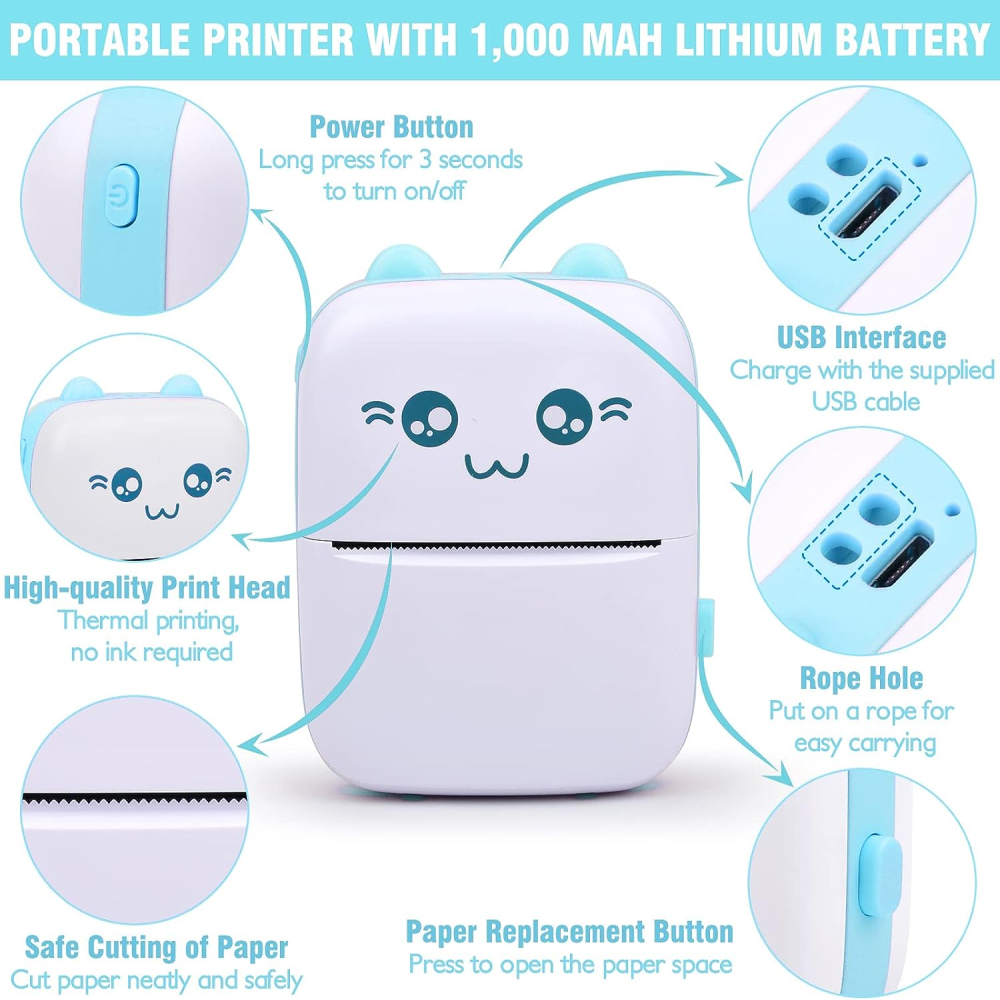 Impresora Para Celular Térmica Portátil Bluetooth 1 Rollo