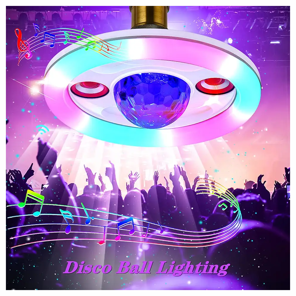 Lampara Rgb Musical Bluetooth Doble Parlante 36w