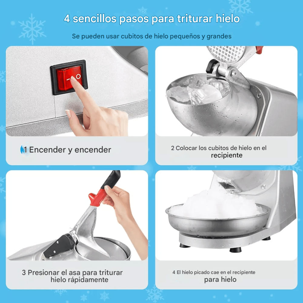 Maquina Trituradora Picadora Hielo Electrica Uso Comercial