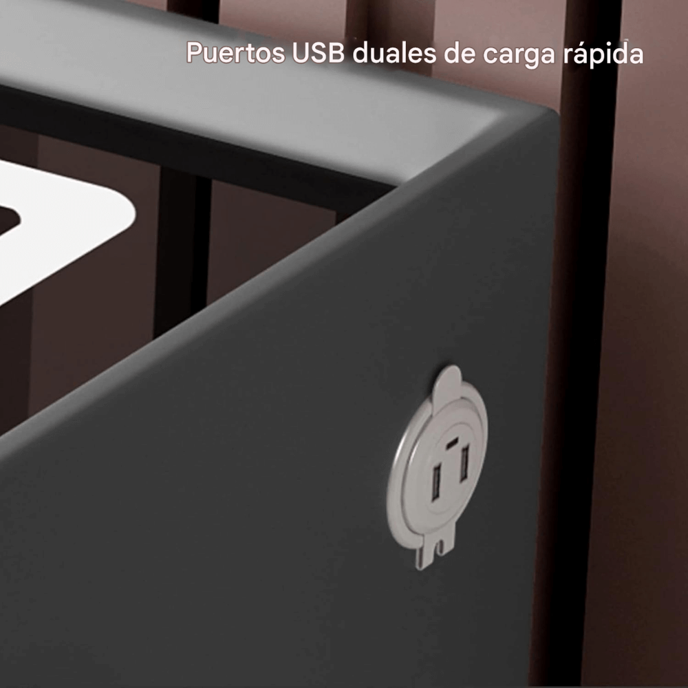 Mesita De Noche Inteligente Con Carga Usb Inalambrica Led