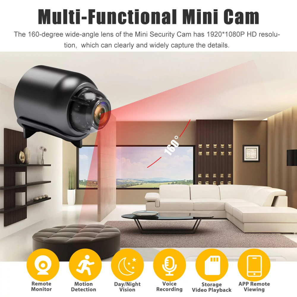 Mini Cámara De Seguridad Espía Full Hd 1080 Sensor De Movimiento