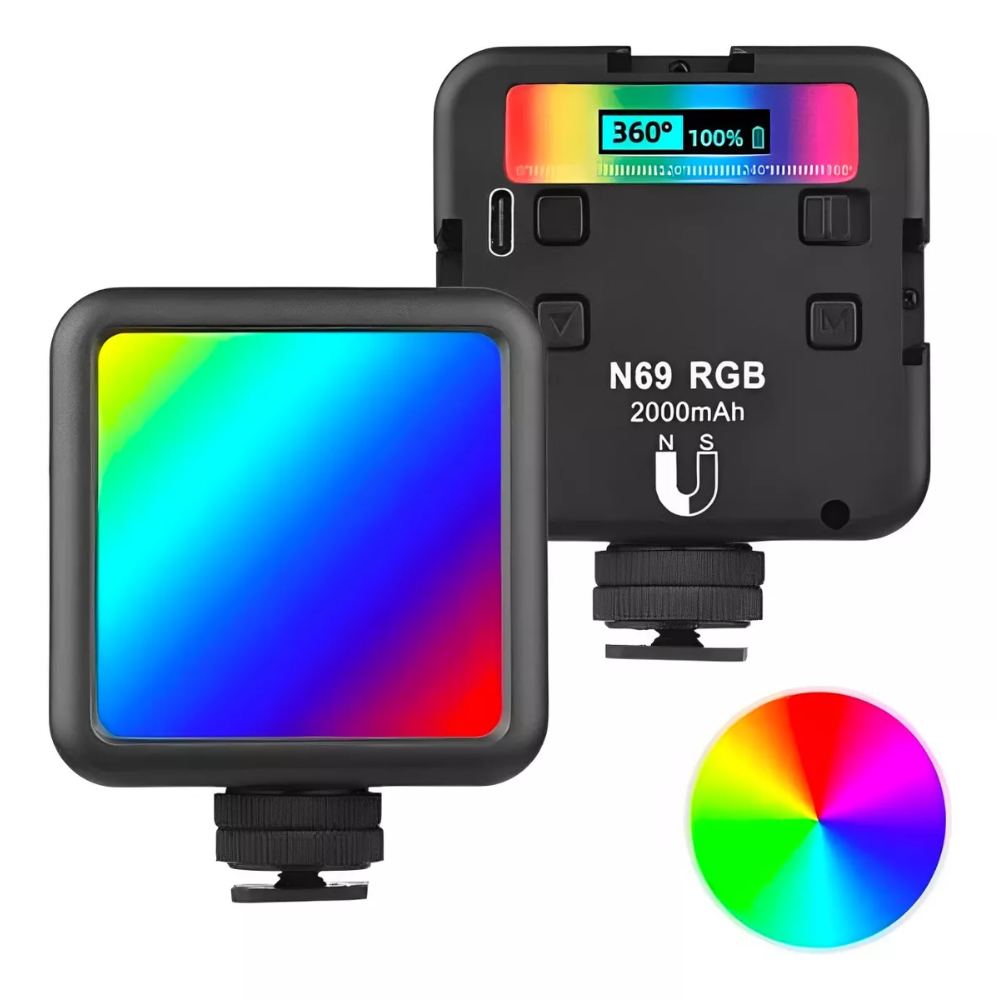 Mini Lampara Para Celular Led Rgb Recargable Con Tripode N69