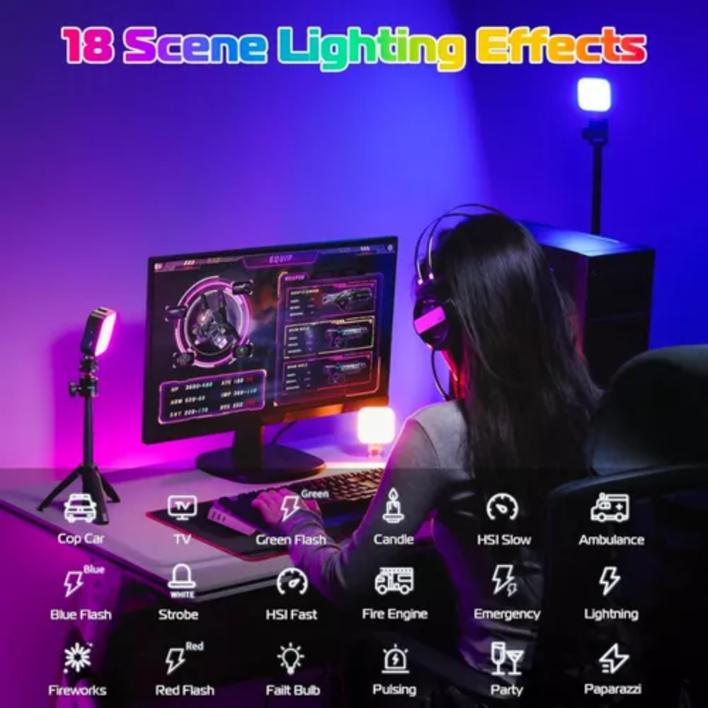 Mini Lampara Para Celular Led Rgb Recargable Con Tripode N69