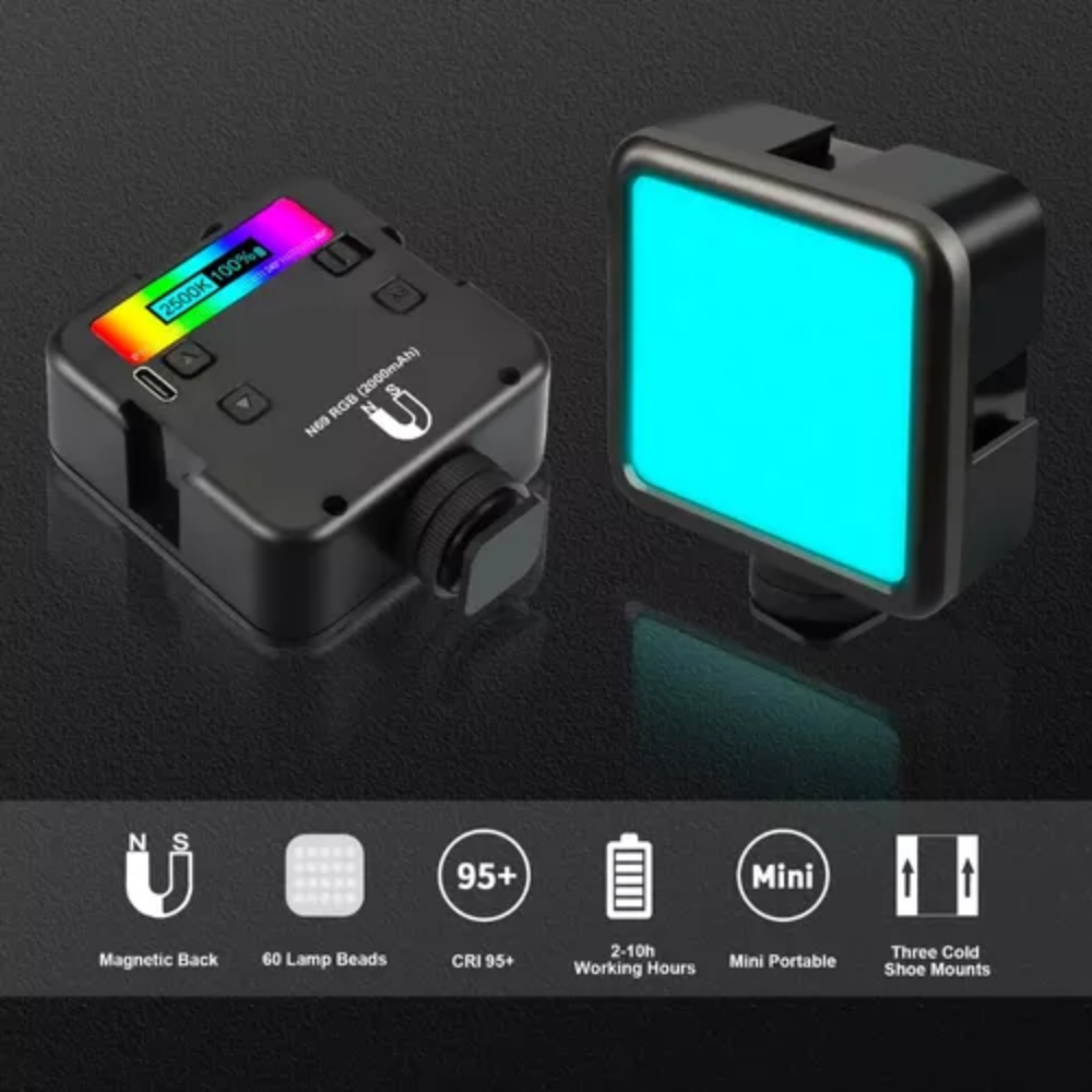 Mini Lampara Para Celular Led Rgb Recargable Con Tripode N69