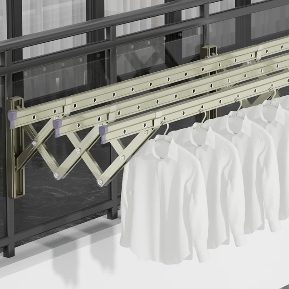 🧺Tendedero De Ropa Metalico Retractil 3 Tubos 1 Metro Ancho 🌞