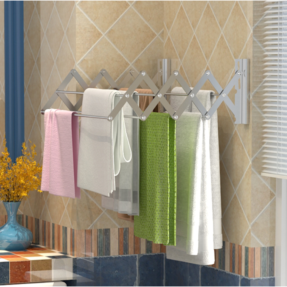 🧺Tendedero De Ropa Metalico Retractil 3 Tubos 1 Metro Ancho 🌞