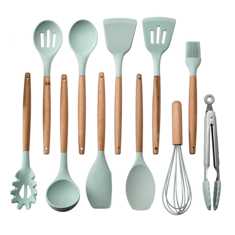 Set 12 Utensilios De Cocina Silicona Resistente Calor Juego