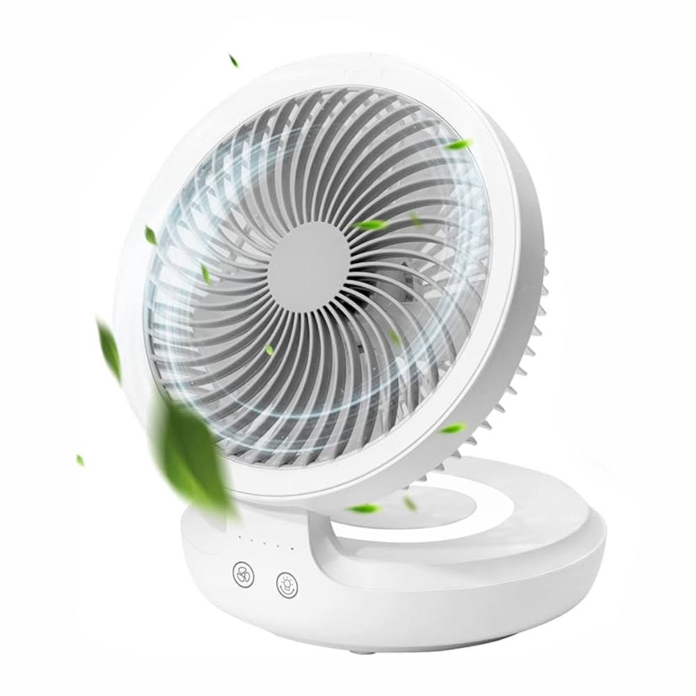 Ventilador Portatil Recargable Inalambrico 4 Velocidades Led