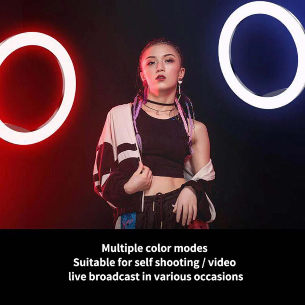 Aro De Luz 33 Cm Rgb Led Con Trípode Profesional 2 Mts