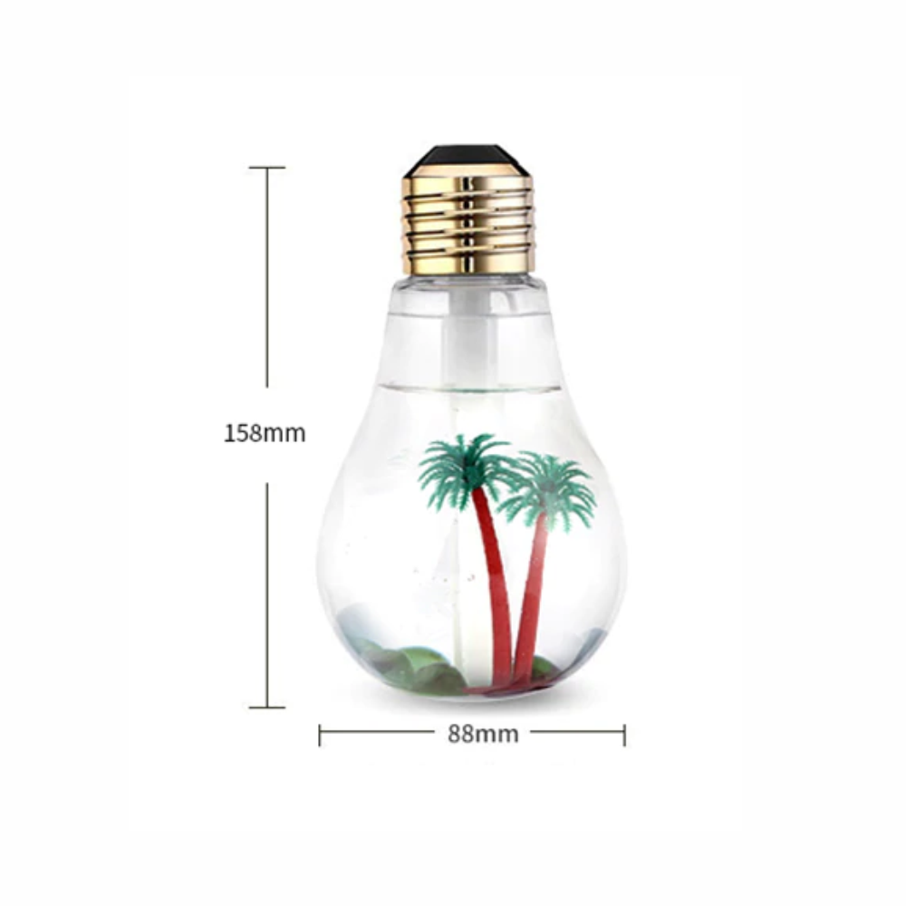 Humificador Led Ultrasónico Diseño Bombillo 400ml + Esencia