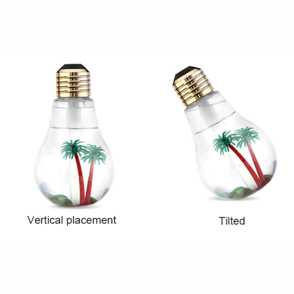 Humificador Led Ultrasónico Diseño Bombillo 400ml + Esencia