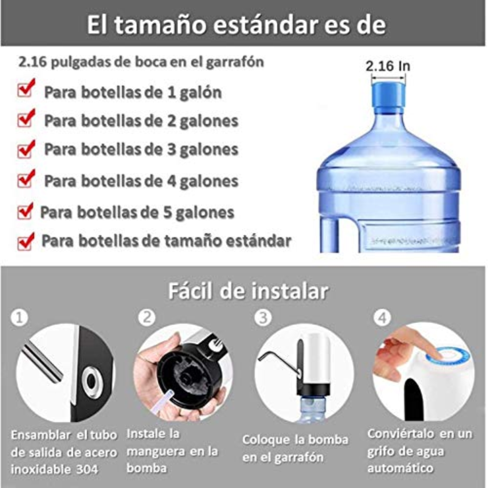Filtro Dispensador De Agua Automático Recargable