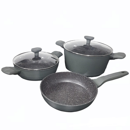 Juego De Ollas Renahouse 5 Pcs En Mármol Antiadherente