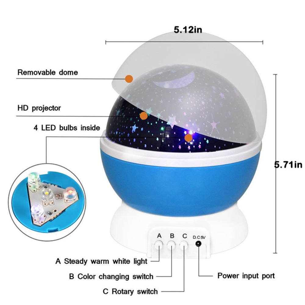 Lampara Estrellas Luna Proyector De Figuras Led Rgb