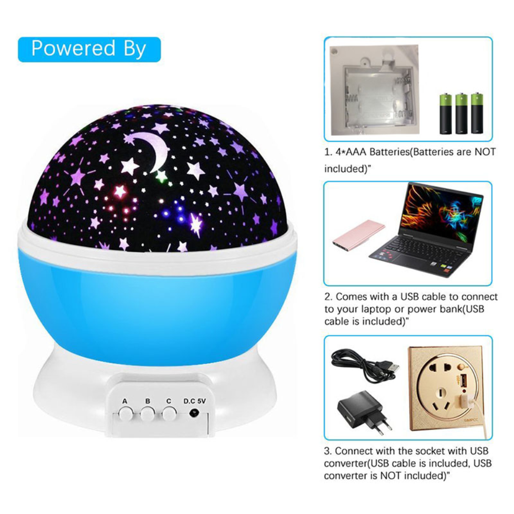 Lampara Estrellas Luna Proyector De Figuras Led Rgb