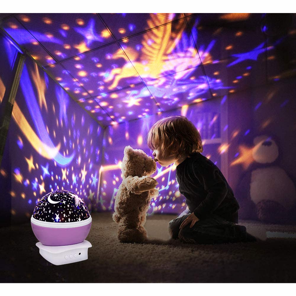 Lampara Estrellas Luna Proyector De Figuras Led Rgb