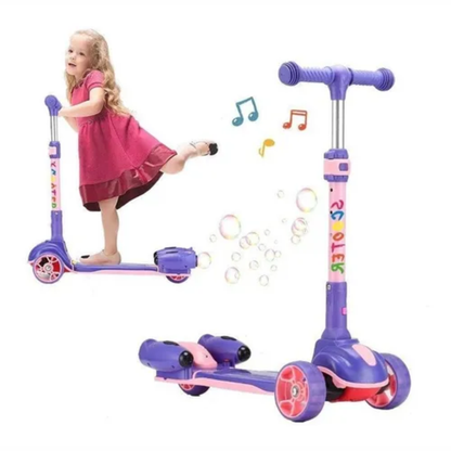 Patineta Scooter Para Niños Burbujas Bluetooth Led Music