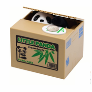 Alcancía Roba Monedas Oso Panda Automática Para Niños