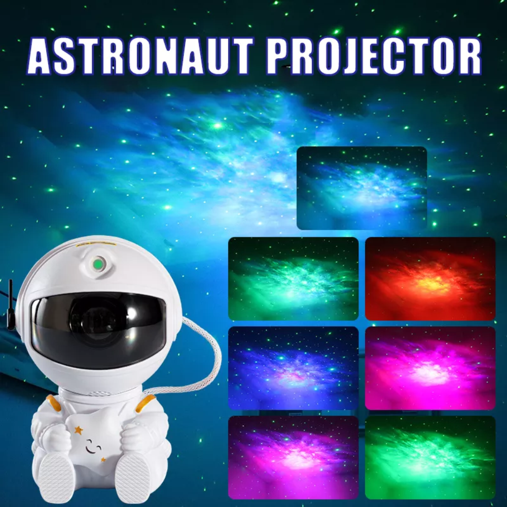 Proyector de luz de astronauta con nebulosa, temporizador y