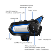 Auricular Bluetooth 5.0 Motociclistas Bateria Larga Duracion