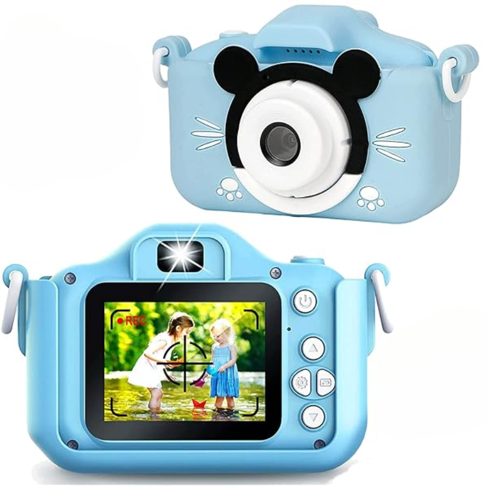 Videocámara Irfora Cámara digital para niños 1080P Mini cámara de video  para niños 40MP Pantalla IPS de 2.4 pulgadas Lente giratoria de 180 °  Batería incorporada Lindos marcos de fotos Juegos Irfora