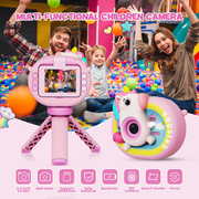 Camara Digital Lente Abatible Selfie Para Niños Sd32 Tripode