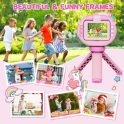 Camara Digital Lente Abatible Selfie Para Niños Sd32 Tripode