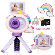 Camara Digital Lente Abatible Selfie Para Niños Sd32 Tripode