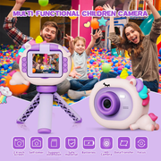 Camara Digital Lente Abatible Selfie Para Niños Sd32 Tripode