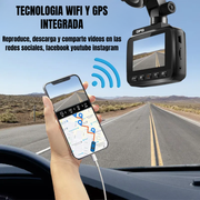 Camara Para Carro Con Gps Wifi Sensor 24/7 2k Pantalla Lcd