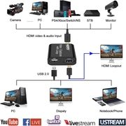 Capturadora Video Streaming Usb Loop Hd Hdmi Xbox Ps5 Switch