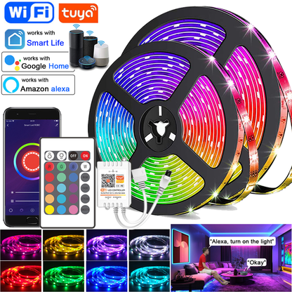 Tira De Luces Led Rgb 10 Metros Alexa Control De Voz 110v