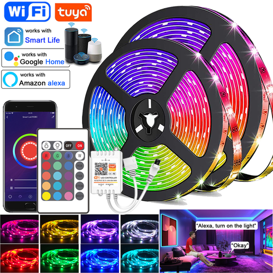 Tira De Luces Led Rgb 10 Metros Alexa Control De Voz 110v