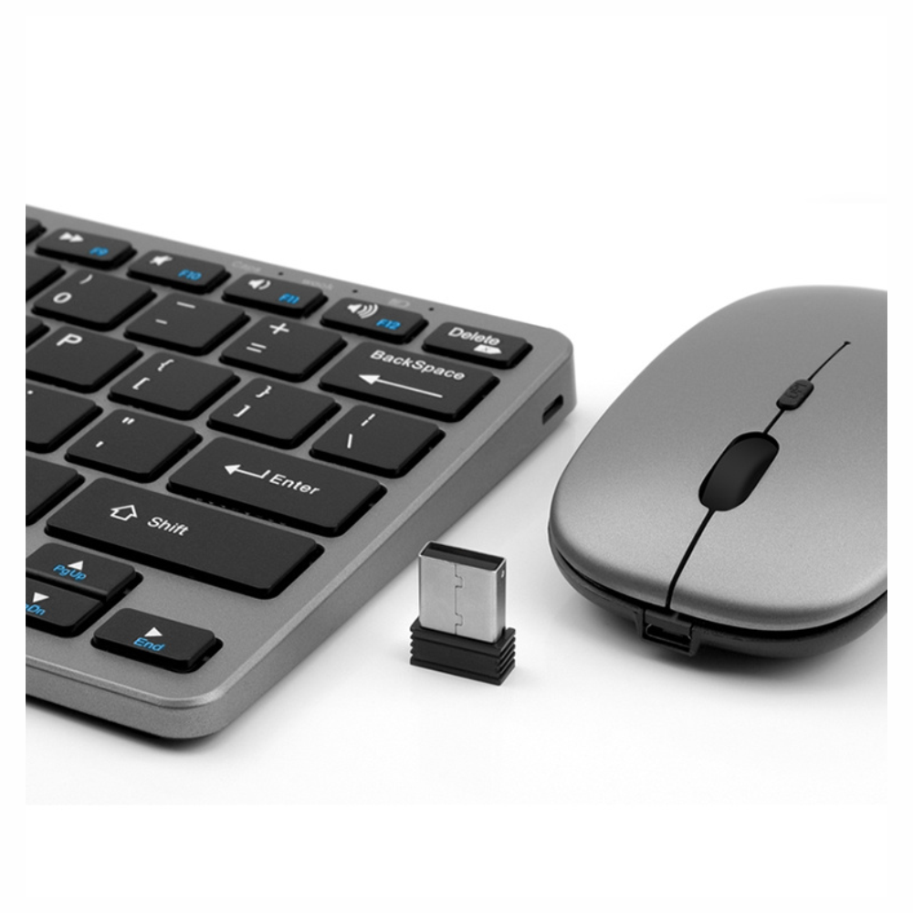 Combo Teclado Y Mouse Bluetooth 2.4ghz Recargable Tipo C