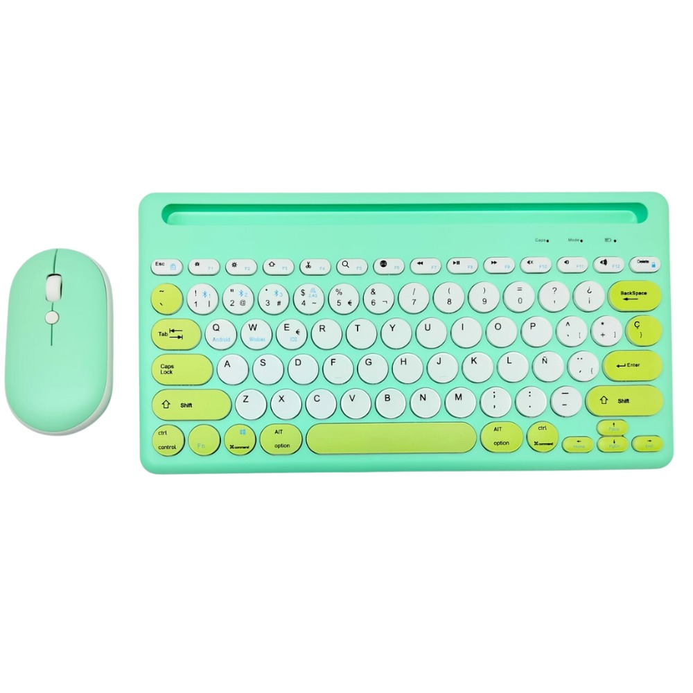 Combo Teclado Y Mouse Bluetooth 2.4ghz Recargable Tipo C