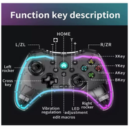 Control Gamer Para Celular Multiconexión Bluetooth Luz Rgb