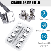 Cubitos De Hielo En Acero Quirúrgico 304 X8pcs Con Pinza