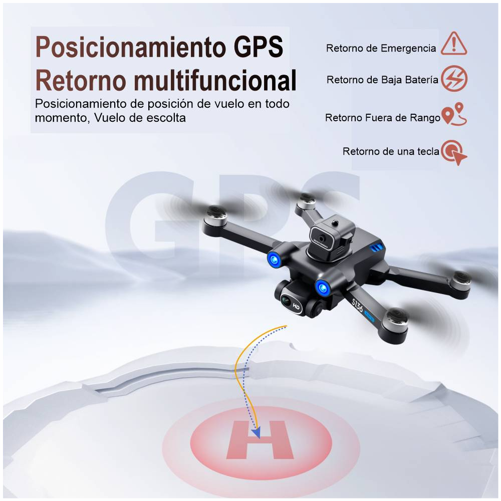 Comprar Drone de control remoto con cámara 4K Cámara dual Motor sin  escobillas para evitar obstáculos de 4 lados Óptico