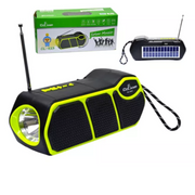 Radio Fm Portatil Bluetooth Con Panel Solar Linterna Cclamp