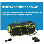 Radio Fm Portatil Bluetooth Con Panel Solar Linterna Cclamp