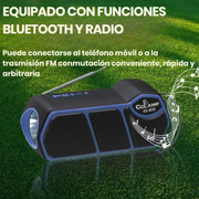 Radio Fm Portatil Bluetooth Con Panel Solar Linterna Cclamp