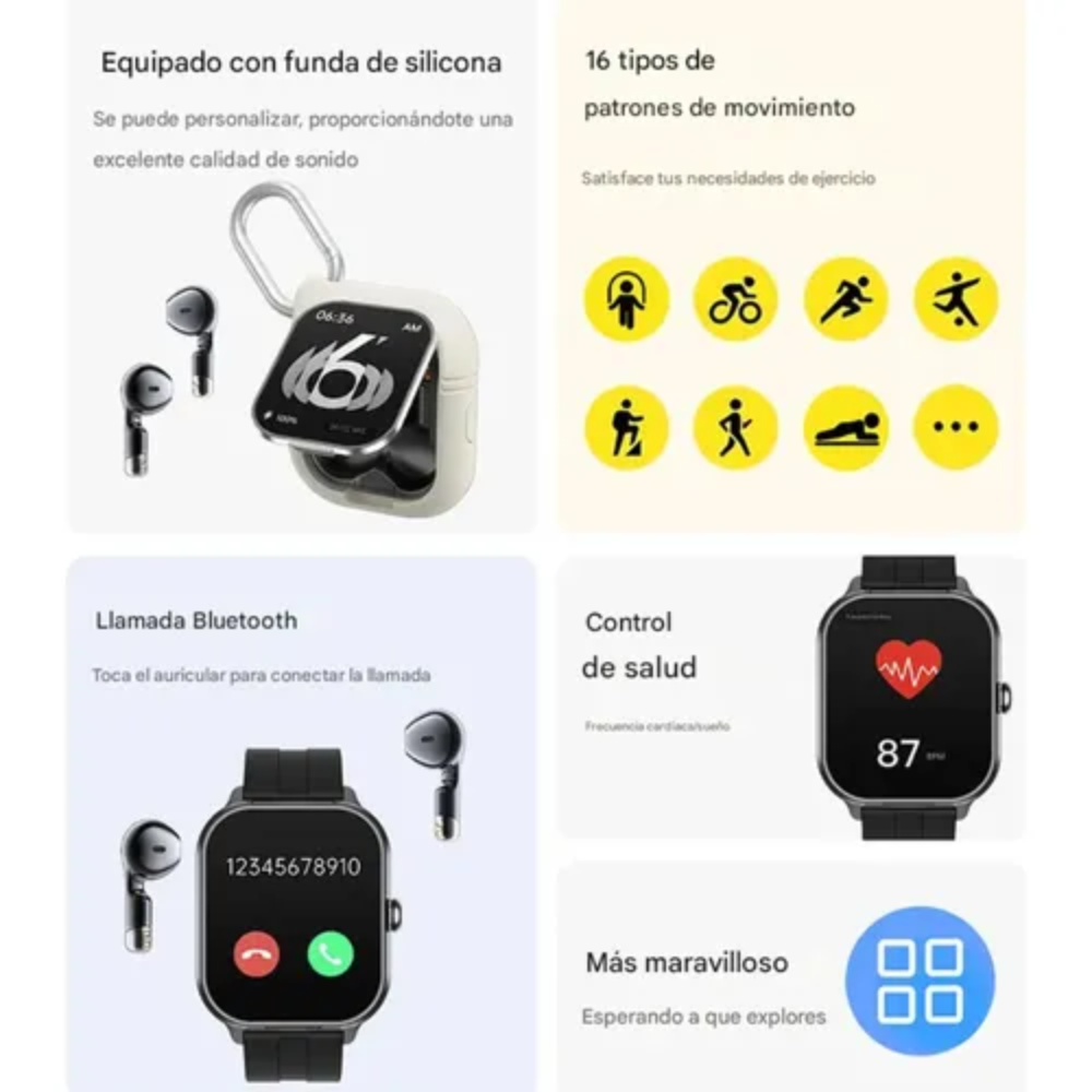 Relog Inteligente Smart Watch Audifonos Inalambricos Pro X10